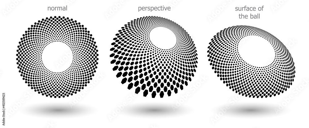 Poster halftone shapes, abstract logo emblem or design element for any project. round icon or backgroud. ve