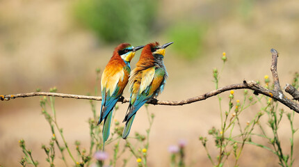 un precioso abejaruco de colores en una rama de un arbol
