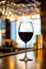 glass of red wine in pub