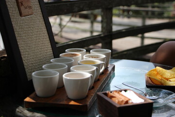  Coffee teasting in a balinese coffee plantation, Bali, Indonesia
