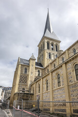 Fototapeta na wymiar Saint-Vincent-de-Paul church - parish church in city of Le Havre in Seine-Maritime dedicated to Saint Vincent de Paul. Built between 1849 and 1860 in neo-Roman style. Le Havre, France.