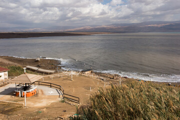 Fototapeta na wymiar fragment of the shore of the Dead Sea