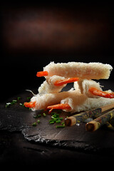 Chinese Prawn Tails In Rice Pastry
