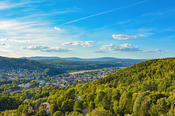 view from the top of the mountain in bad Kissingen Germany