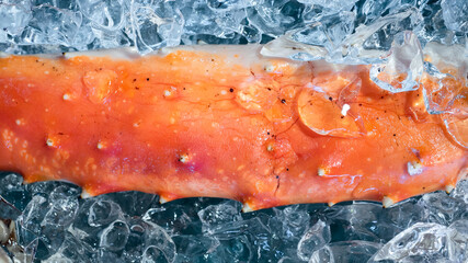 Giant crab claws Fresh Alaska king crab on ice top view © B SIDE Z
