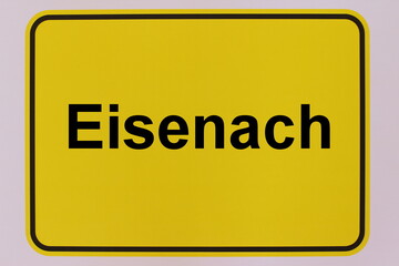Illustration eines Stadteingangsschildes der Stadt Eisenach © Pixel62
