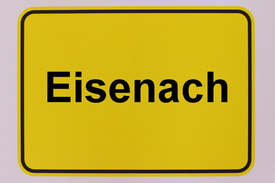 Illustration eines Stadteingangsschildes der Stadt Eisenach