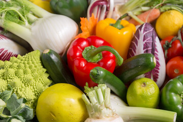 basket of various vegetables, healthy food concept