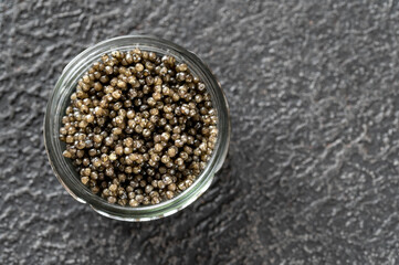 Bowl of black caviar