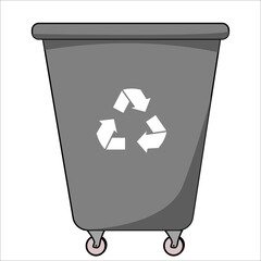 Garbage can, symbol. Trash can sign. illustration