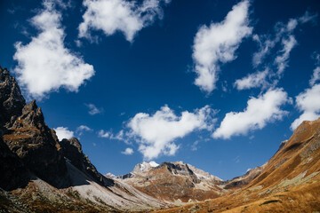 Clouds over the mountain valley