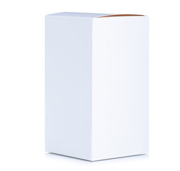 White cardboard box on white background isolation