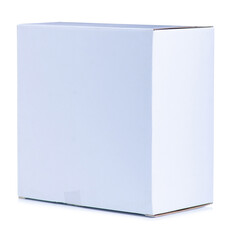 White cardboard box on white background isolation