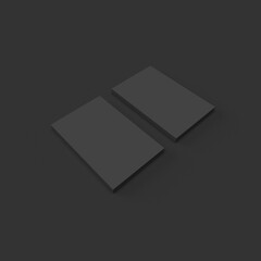 blank black stacks of business cards. 3d rendering 