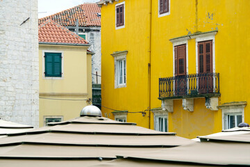 Architectural detail in the old town of Sibenik, Croatia, Europe