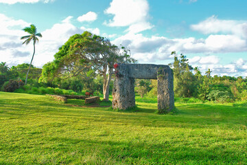 Haʻamonga ʻa Maui ("The Burden of Maui")  -  a stone trilithon located in Tonga, on the north of the island of Tongatapu.