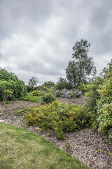 Located in a former fort, public Hanging gardens of Le Havre (Jardins suspendusa) occupy a 17-hectare site in district of Sanvic in Le Havre. Hanging Gardens had some 3,700 plant. Le Havre, France. 