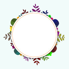 Fototapeta na wymiar Circular colorful flower frame isolated on white background vector design