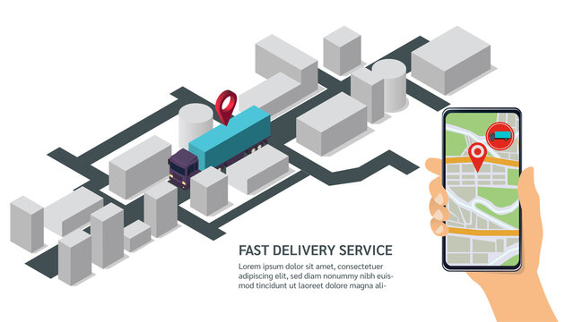 Tracking concept fast delivery service.