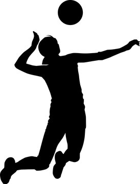 female volleyball pose silhouette