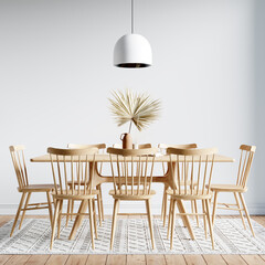 Interior Dining Room Wallpaper Mockup
