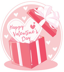 Happy valentines day. Valentines day gift box.