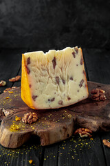 Cheese with seeds. Useful nutritious diet veggie food.