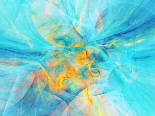 blue abstract fractal background 3d rendering illustration