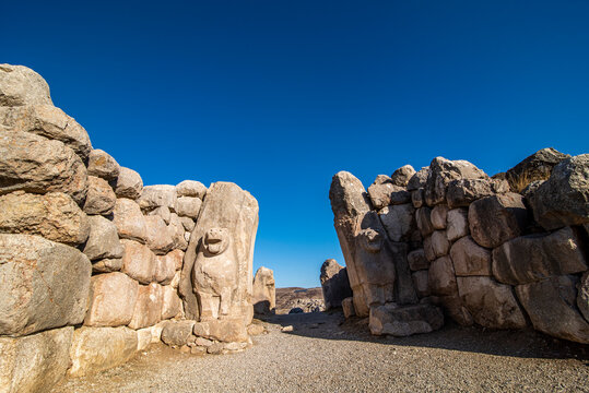 Gates in Hattusa, capital of the Hittite Civilization - Corum, Turkey