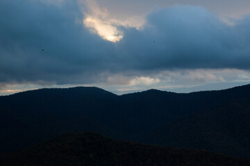 Mountain and sky above