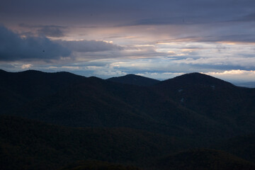 Mountain and sky above