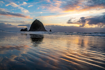 Sunset over Haystack Rock Cannon Beach