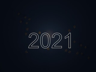 3dd rendering of  new year 2021 model in dark tones color scheme