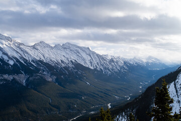 Fototapeta na wymiar Beautiful view at the summit of Sulphur Mountain, in the Banff national park, Canada