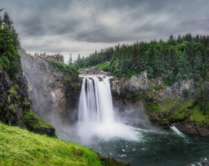 Moody Skies over Snoqualmie Falls, WA