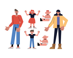 Family icon collection vector design