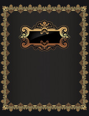 Vintage background with border and decorative frame.