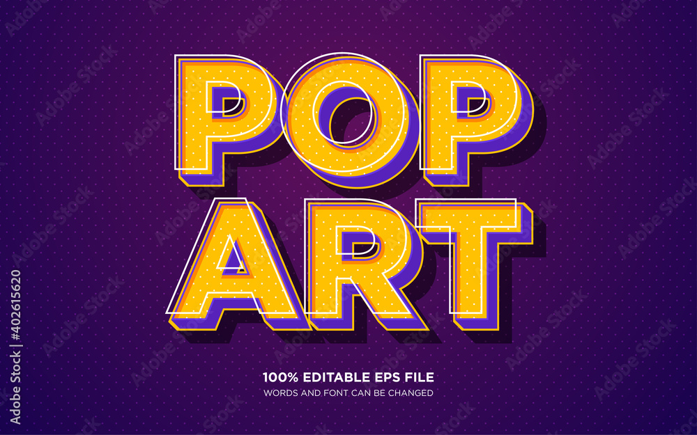 Poster pop art editable text style effect