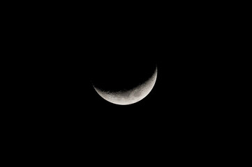 Obraz na płótnie Canvas Closeup Half moon in the night