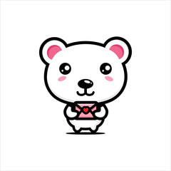 Fototapeta premium cute bear character design carrying a letter envelope