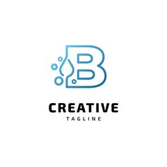 Fototapeta premium Letter B alphabet water logo design illustration vector template