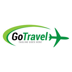 Go Travel airplane plane logo icon vector template.