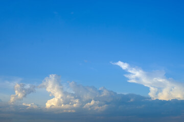 Obraz premium The vast clear blue sky and beautiful clouds on good weather in the morning.