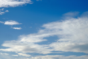 Obraz premium The vast clear blue sky and beautiful clouds on good weather in the morning.