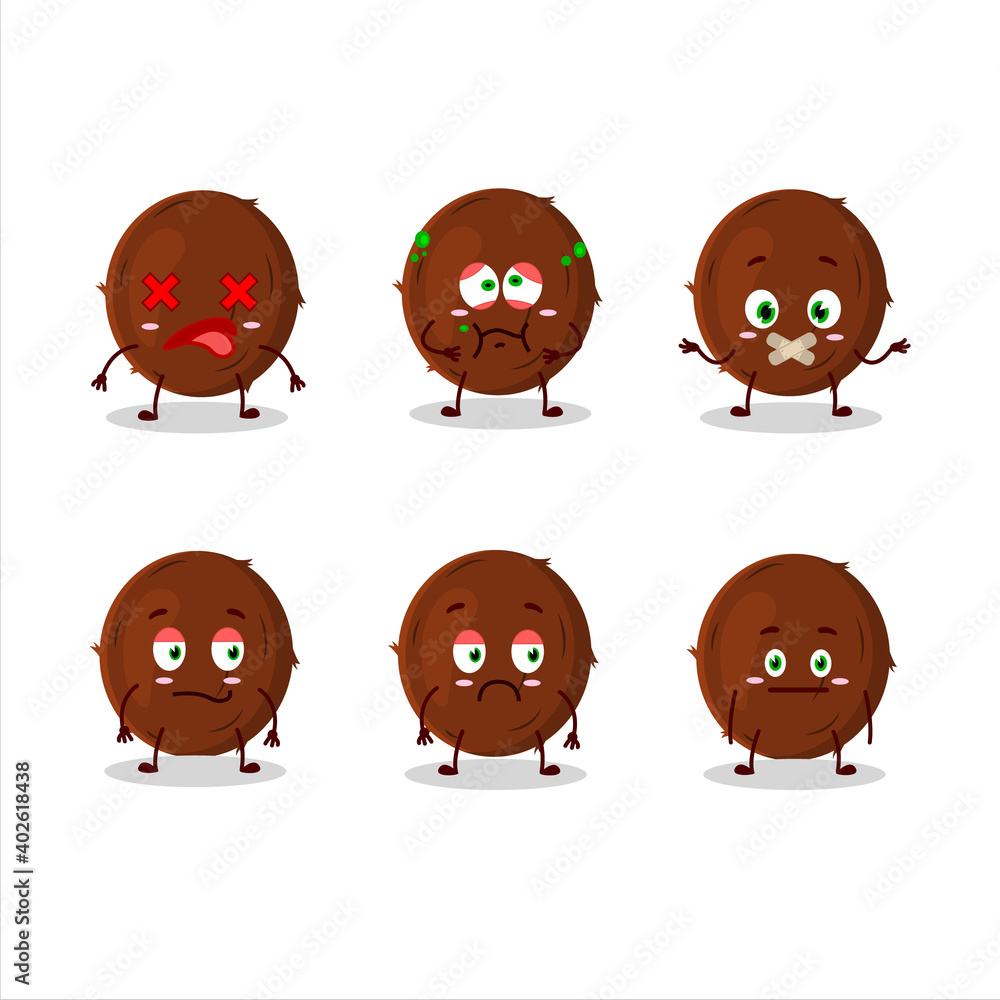 Sticker Coconut cartoon in character with nope expression