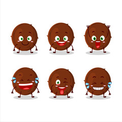Cartoon character of coconut with smile expression