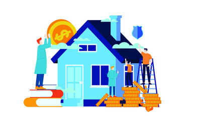 manage finances save for future investment TO BUY A HOUSE vector illustration concept template background can be use for presentation web banner UI UX landing page