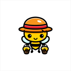 cute bee character design brings honey
