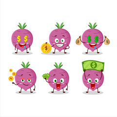 Garlic cartoon character with cute emoticon bring money