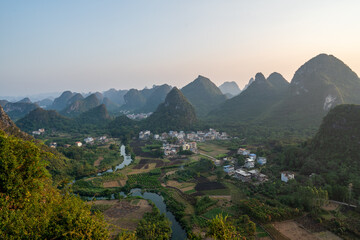 Fototapeta na wymiar Karst Mountains in Guilin South China